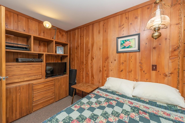 4298 Little Browns Creek Rd, Weaverville, CA 96093 - carpeted bedroom with wood walls