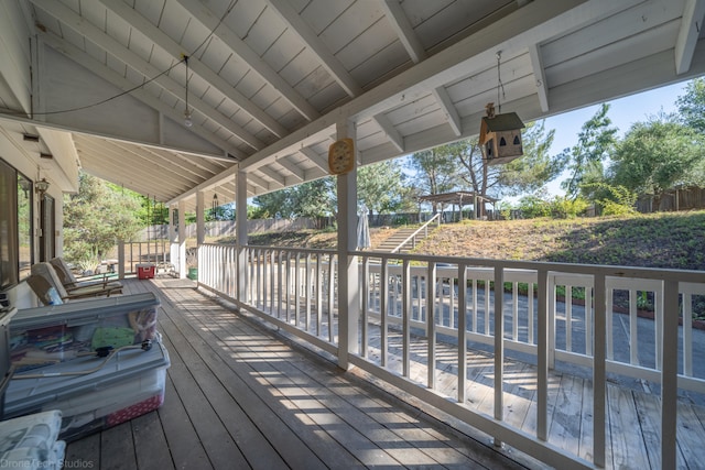 view of wooden deck