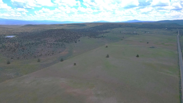 aerial view with a mountain view