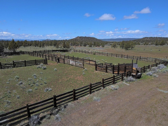 exterior space with a rural view