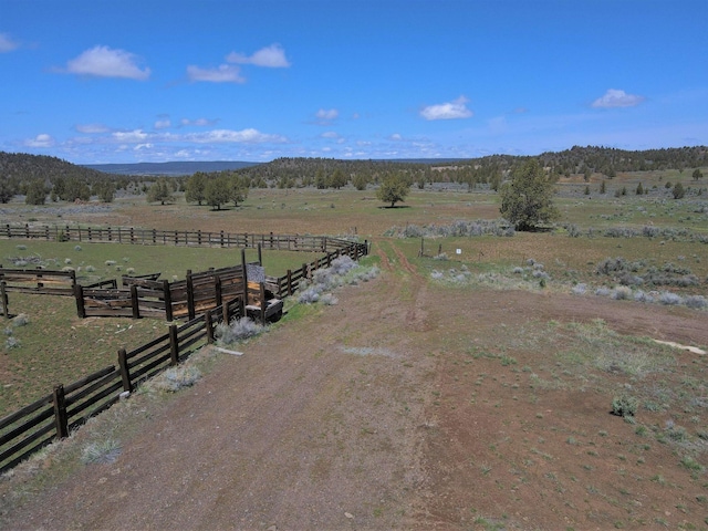 aerial view featuring a rural view