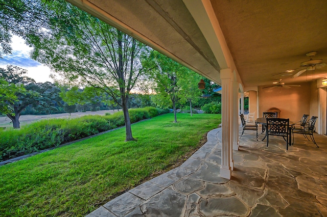 view of patio / terrace with ceiling fan