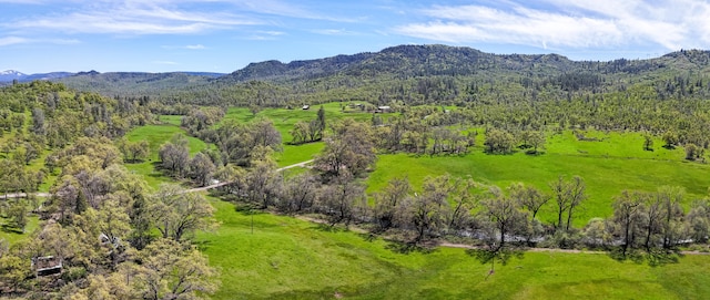 aerial view featuring a mountain view