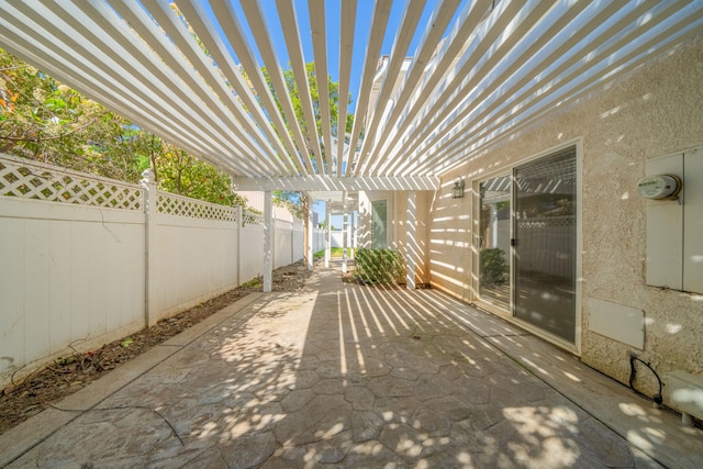 view of patio with a pergola