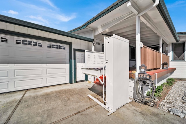 view of garage