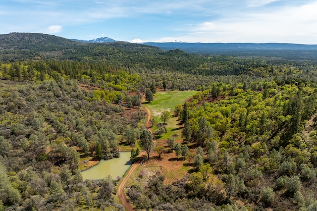 bird's eye view featuring a mountain view