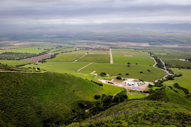 birds eye view of property featuring a rural view