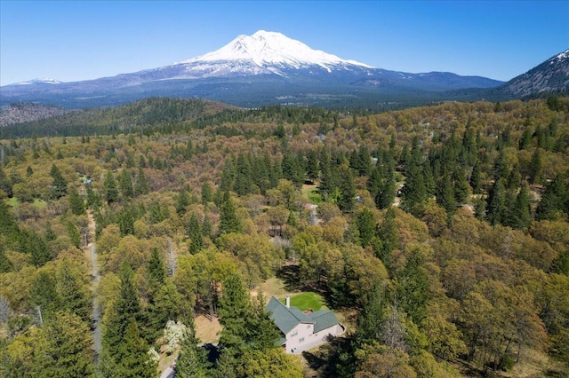 birds eye view of property with a mountain view