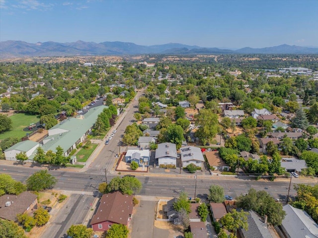 drone / aerial view with a mountain view