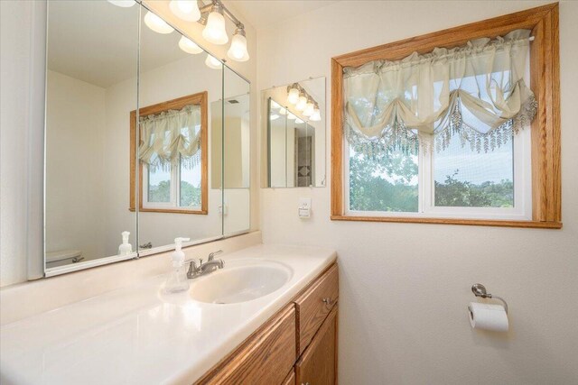 bathroom with vanity and toilet