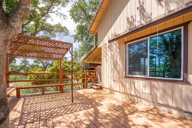 view of patio featuring a wooden deck