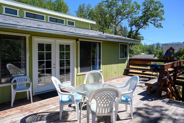 deck featuring french doors