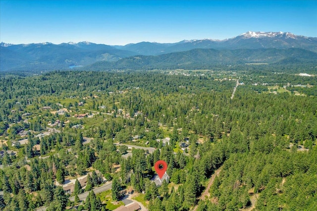 aerial view featuring a mountain view