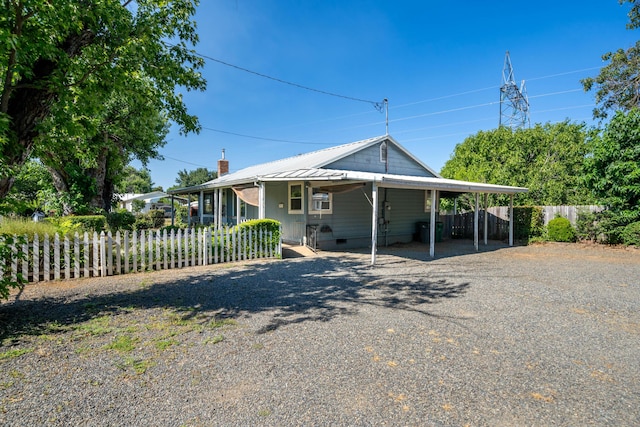 view of front of house with a carport