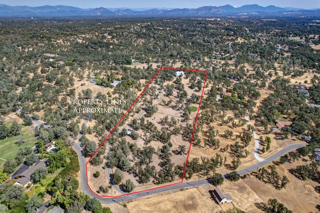 birds eye view of property with a mountain view