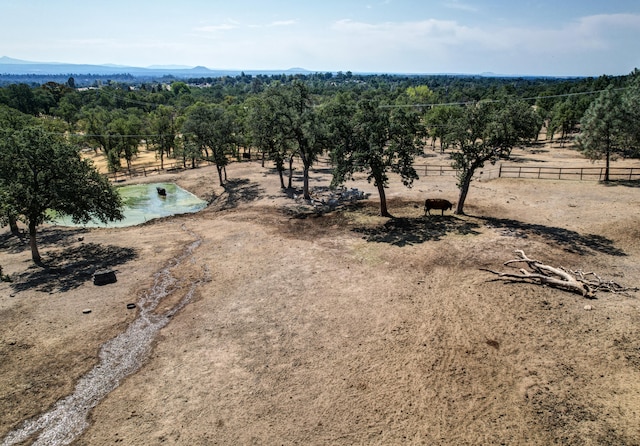 bird's eye view with a rural view