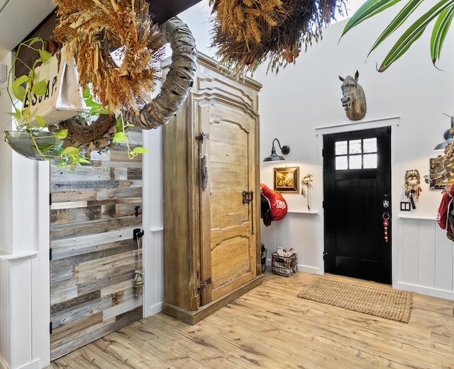 foyer with light hardwood / wood-style flooring