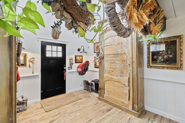 foyer featuring light hardwood / wood-style flooring