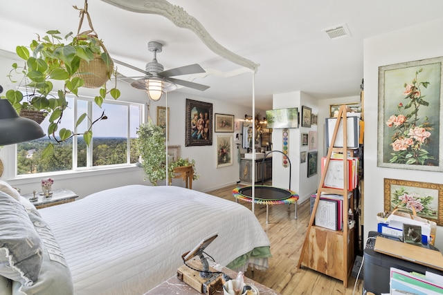 bedroom featuring light hardwood / wood-style floors