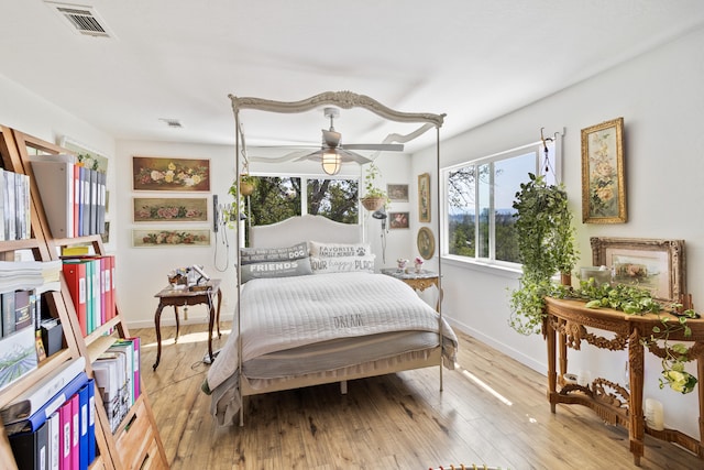 bedroom featuring light hardwood / wood-style flooring