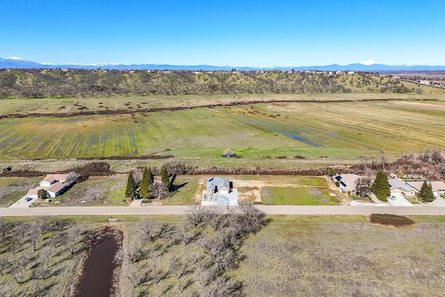 aerial view with a rural view and a mountain view