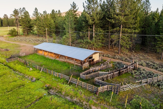 aerial view featuring a rural view