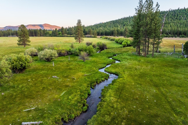 drone / aerial view with a mountain view