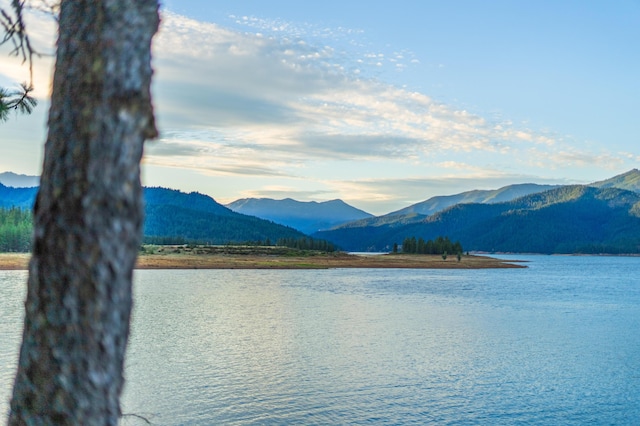 property view of water featuring a mountain view