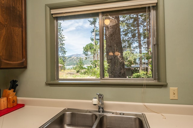 interior space with sink and a wealth of natural light