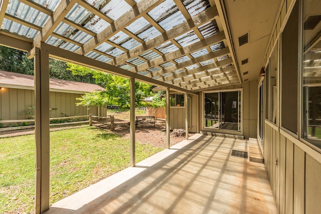 view of patio / terrace featuring a pergola