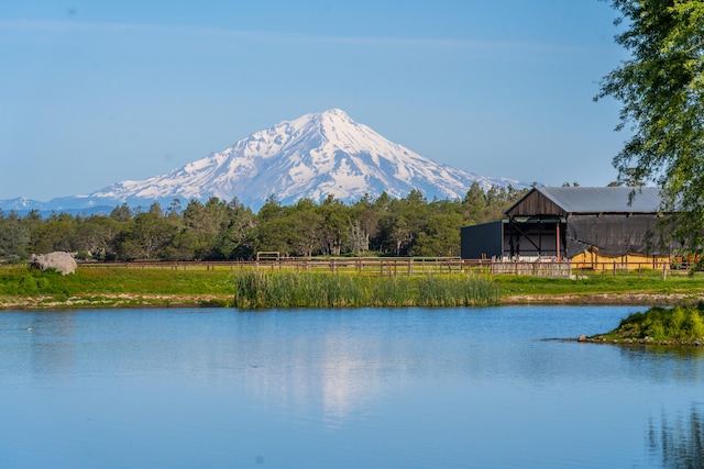 property view of water featuring a mountain view