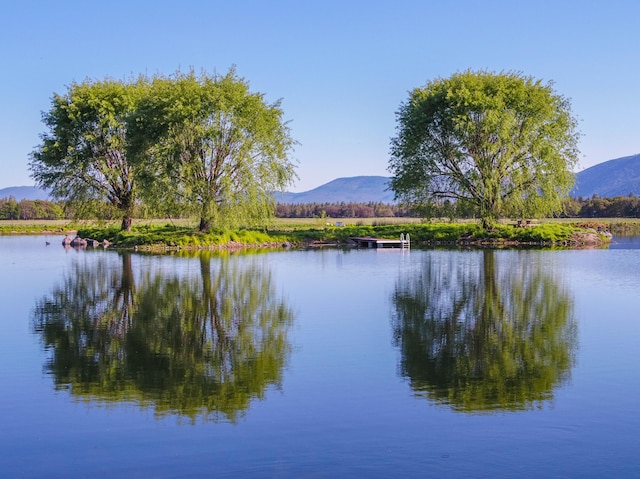 view of water feature with a mountain view