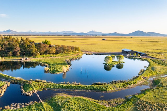 aerial view with a mountain view and a rural view