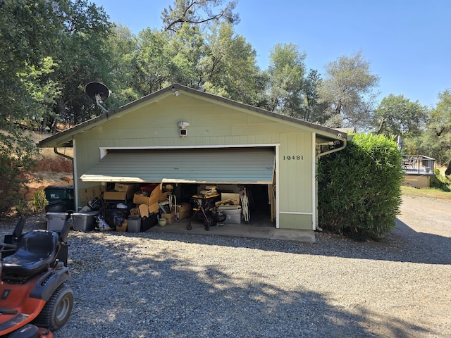 view of garage