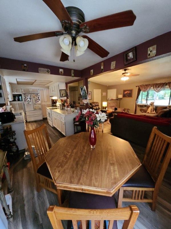 dining area featuring wood-type flooring