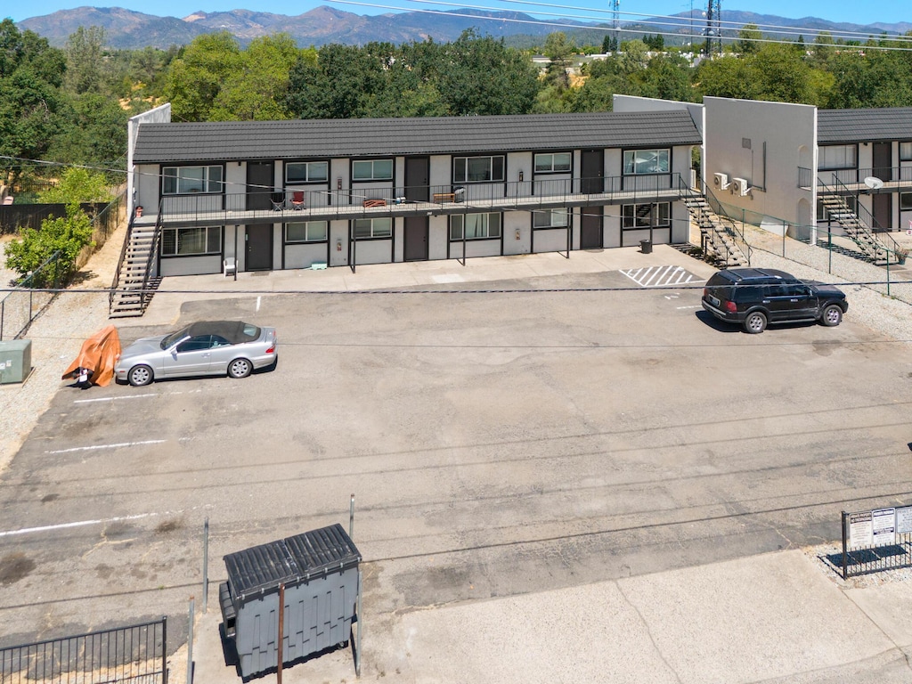 exterior space featuring a mountain view