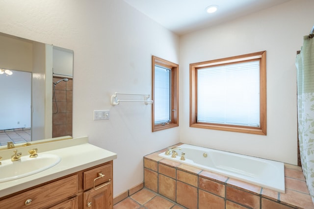 bathroom featuring tile patterned floors and vanity