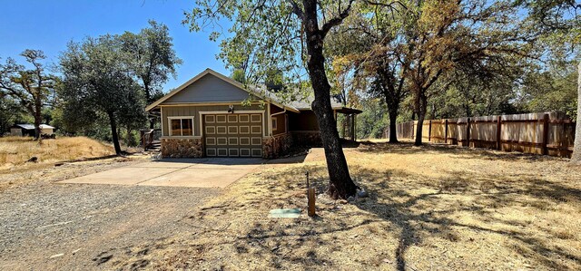 view of front of house with a garage