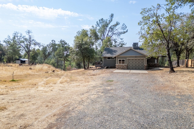 view of front of house with a garage