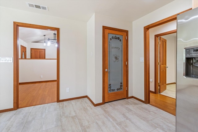 interior space with light hardwood / wood-style flooring