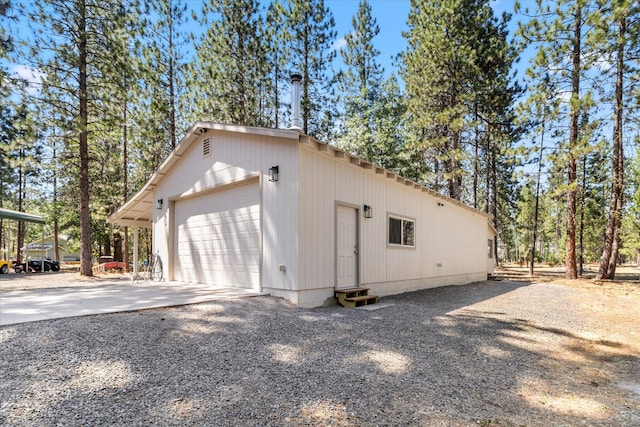 view of garage