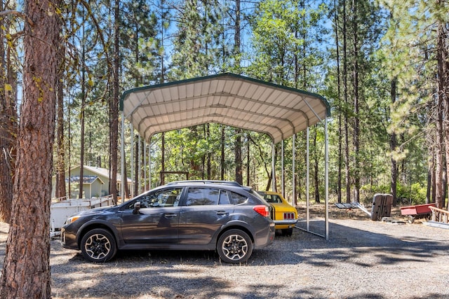 view of parking featuring a carport