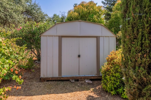 view of shed