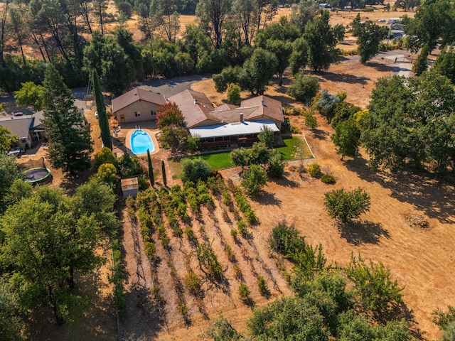 aerial view featuring a rural view