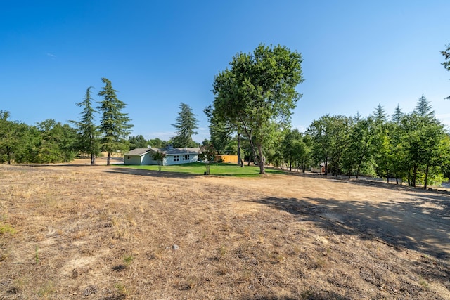 view of yard with a rural view