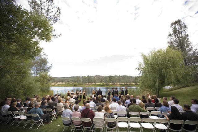 view of community with a water view