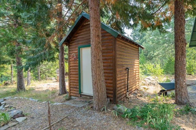 view of shed