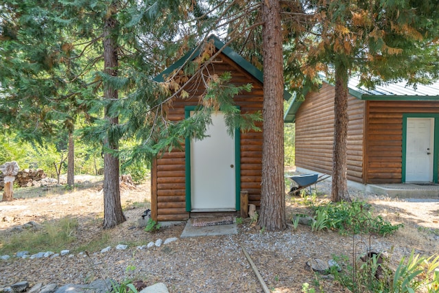 view of shed