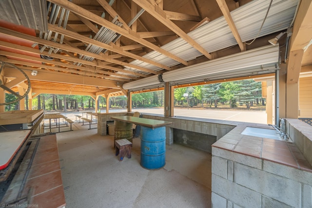 view of patio with a sink