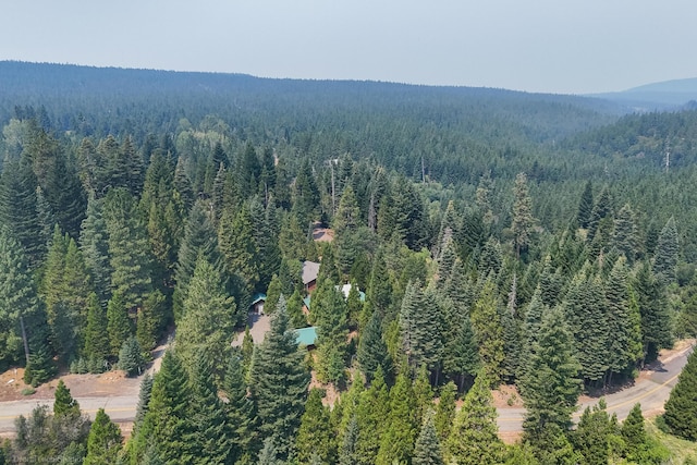 bird's eye view featuring a view of trees